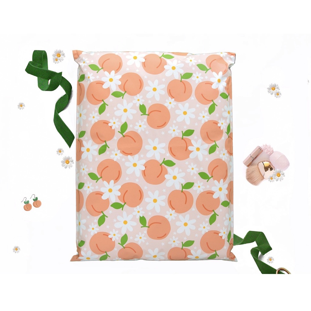 14.5 X 19 Peach Print Self Seal Poly Mailers - Set of 25